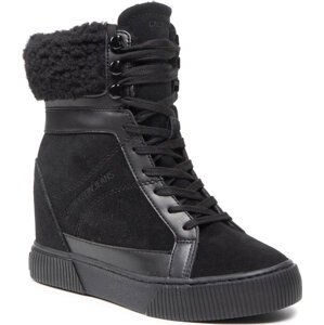 Polokozačky Calvin Klein Jeans Hidden Wedge Sneaker Warm YW0YW00439 Triple Black BLK