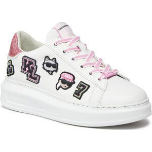 Sneakersy KARL LAGERFELD KL62574 White Lthr W/Pink
