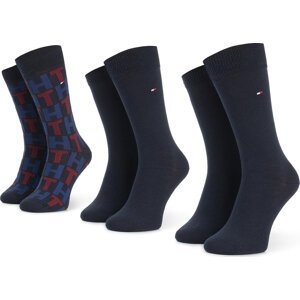 Sada 3 párů vysokých ponožek unisex Tommy Hilfiger Tommy Original 492002001 085