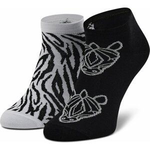 Nízké ponožky Unisex Cup of Sox Zabra W Bambusie Dla Ciebie Dzikusie Černá