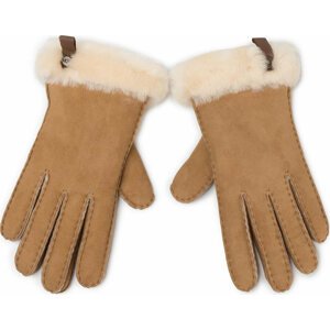 Rukavice Ugg W Shorty Glove W Leather Trim 17367 Chestnut