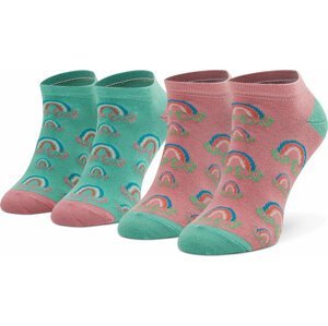 Sada 2 párů dětských nízkých ponožek Freakers JSTEC-PIK Růžová