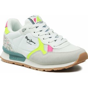 Sneakersy Pepe Jeans Brit Neon G PGS30575 White 800