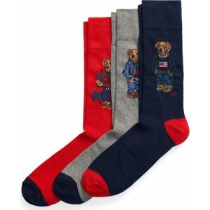 Sada 4 párů pánských vysokých ponožek Polo Ralph Lauren 449929122001 Gb 3 Bears
