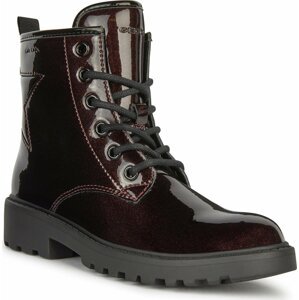 Kozačky Geox J Casey Girl J9420G 000KC C7J9B S Dk Burgundy/Black