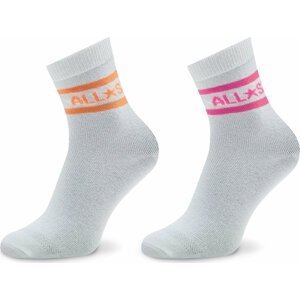 Sada 2 párů dámských vysokých ponožek Converse E1028W-2012 Bílá