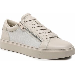 Sneakersy Calvin Klein Low Top Lace Up W/Zip Mono HM0HM01059 Outline Mono Beige 0F5