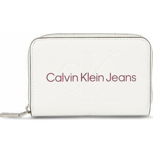 Dámská peněženka Calvin Klein Jeans Sculpted Med Zip Around Mono K60K607229 Bílá