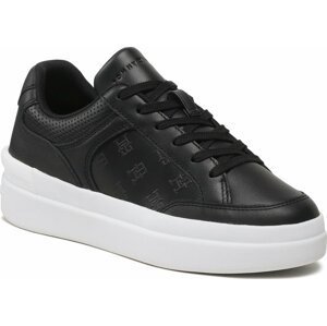 Sneakersy Tommy Hilfiger Embossed Court FW0FW07297 Black BDS
