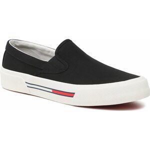 Tenisky Tommy Jeans Slip On Canvas Color EM0EM01156 Black BDS