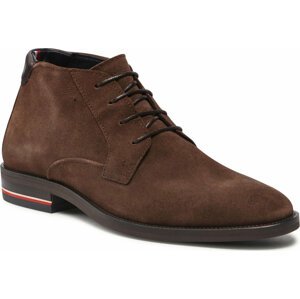 Kotníková obuv Tommy Hilfiger Signature Hilfiger Suede Boot FM0FM04174 Cocoa GT6