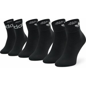 Sada 3 párů vysokých ponožek unisex adidas Fold Cuff Crew H32386 Black/White