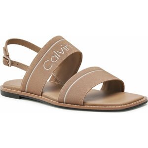 Sandály Calvin Klein Squared Flat Sandal He HW0HW01496 Safari Canvas RBC