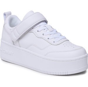 Sneakersy Tommy Jeans Velcro Flatform EN0EN02101 White 0K4