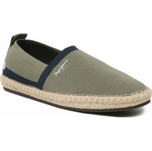 Espadrilky Pepe Jeans Tourist Camp Knit PMS10313 Khaki Green 765