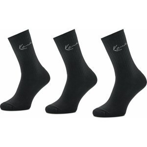 Sada 3 párů pánských vysokých ponožek Karl Kani Signature 3003749 Black