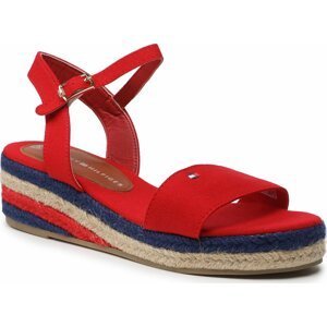 Espadrilky Tommy Hilfiger Rope Wedge T3A7-32778-0048300 S Red 300