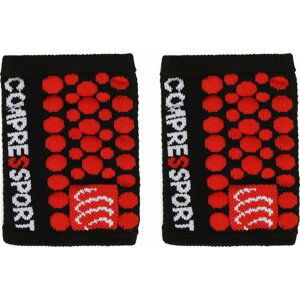 Potítko Compressport Sweatbands 3D.Dots WSTV2 Black/Red D-T