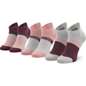Sada 3 párů nízkých ponožek unisex Asics Color Block Ankle 3033B560 Frosted Rose 700