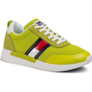 Sneakersy Tommy Jeans Flexi Tommy Jeans Flag Sneaker EM0EM00400 Vivid Lime LS2