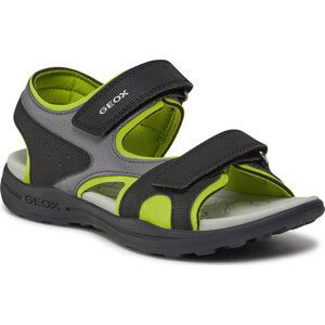 Sandály Geox J Vaniett Boy J455XC 015CE C0802 S Black/Lime