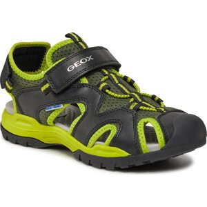 Sandály Geox J Borealis Boy J450RC 014BU C0802 D Black/Lime