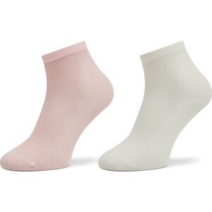 Sada 2 párů dámských nízkých ponožek Tommy Hilfiger 373001001 Pink Combo 033