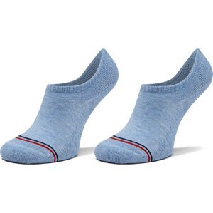 Sada 2 párů kotníkových ponožek unisex Tommy Hilfiger 701228179 Light Blue Melange 004
