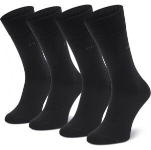 Sada 2 párů pánských vysokých ponožek Calvin Klein 100001876 Black 001