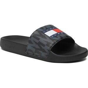 Nazouváky Tommy Jeans Pool Slide Print EM0EM01146 Black