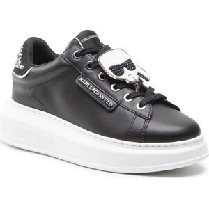 Sneakersy KARL LAGERFELD KL62576C Eco Lthr Black W/Silver
