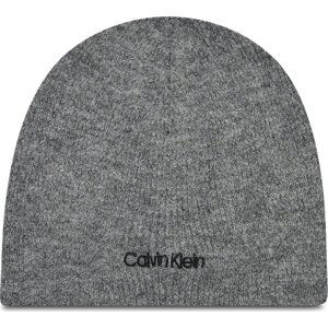 Čepice Calvin Klein Basic Wool No Fold Beanie K50K507444 Šedá