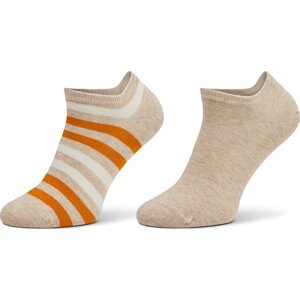 Sada 2 párů pánských nízkých ponožek Tommy Hilfiger 382000001 Beige Combo 030