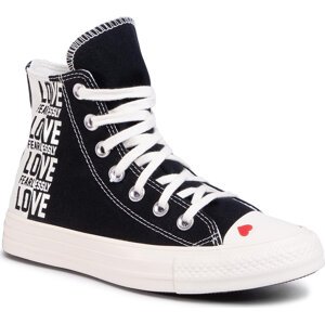 Plátěnky Converse Ctas Hi 567309C Black/Egret/Uuniversity Red