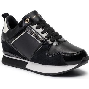Sneakersy Tommy Hilfiger Leather Wedge Sneaker FW0FW04420 Black 990