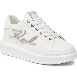 Sneakersy KARL LAGERFELD KL62510G White Lthr w/Silver 01S