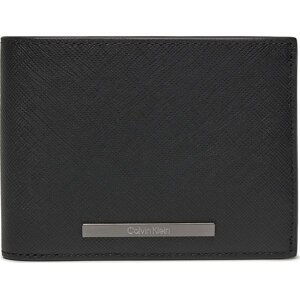 Velká pánská peněženka Calvin Klein Modern Bar Trifold 10Cc W/Coin K50K511700 Ck Black Saffiano BEH