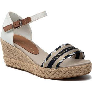 Espadrilky Tommy Hilfiger Corporate Webbing Low Wedge FW0FW06293 Ecru YBL