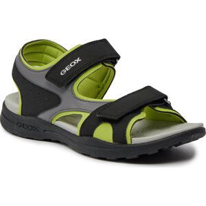 Sandály Geox J Vaniett Boy J455XC 015CE C0802 D Black/Lime