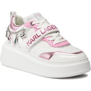 Sneakersy KARL LAGERFELD KL63544F White Lthr w/Pink 01P