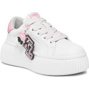 Sneakersy KARL LAGERFELD KL42376V White Lthr w/Pink 01P
