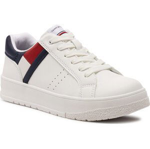 Sneakersy Tommy Hilfiger Flag Low Cut Lace-Up T3X9-33356-1355 S Bianco 100