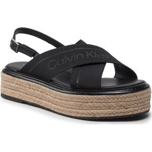 Espadrilky Calvin Klein Flatform Wedge Sndl He HW0HW00688 Ck Black BAX