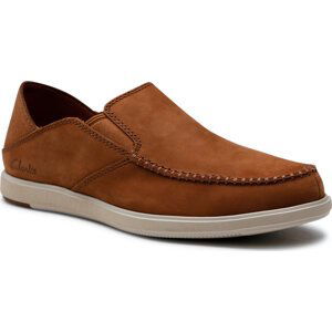 Polobotky Clarks Bratton Slip 261649937 Dark Tan Nubuck