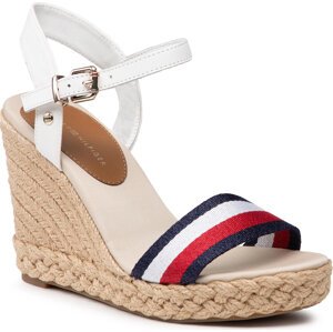 Espadrilky Tommy Hilfiger Shimmery Ribon High Wedge FW0FW05590 Ecru YBL