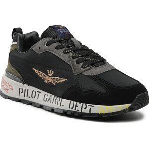 Sneakersy Aeronautica Militare 222SC214CT3059 Black/Verde Bosco/Ghiaccio 94252