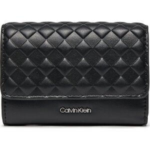Malá dámská peněženka Calvin Klein Calvin Mini Quilt Small Trifold K60K611896 Ck Black BEH