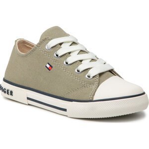 Plátěnky Tommy Hilfiger Low Cut Lace-Up Sneaker T3X4-32207-0890 M Military Green 414
