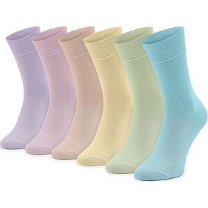 Sada 6 párů vysokých ponožek unisex Zooksy Basic pastel box