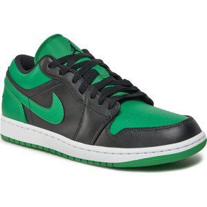 Boty Nike Air Jordan 1 Low 553558 065 Black/Black/Lucky Green/White